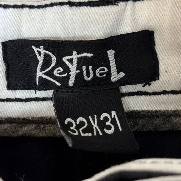 Refuel Men's Jeans 32x31 Black Slim Fit Kade Button Fly Tapered Leg Stretch - Picture 3 of 13